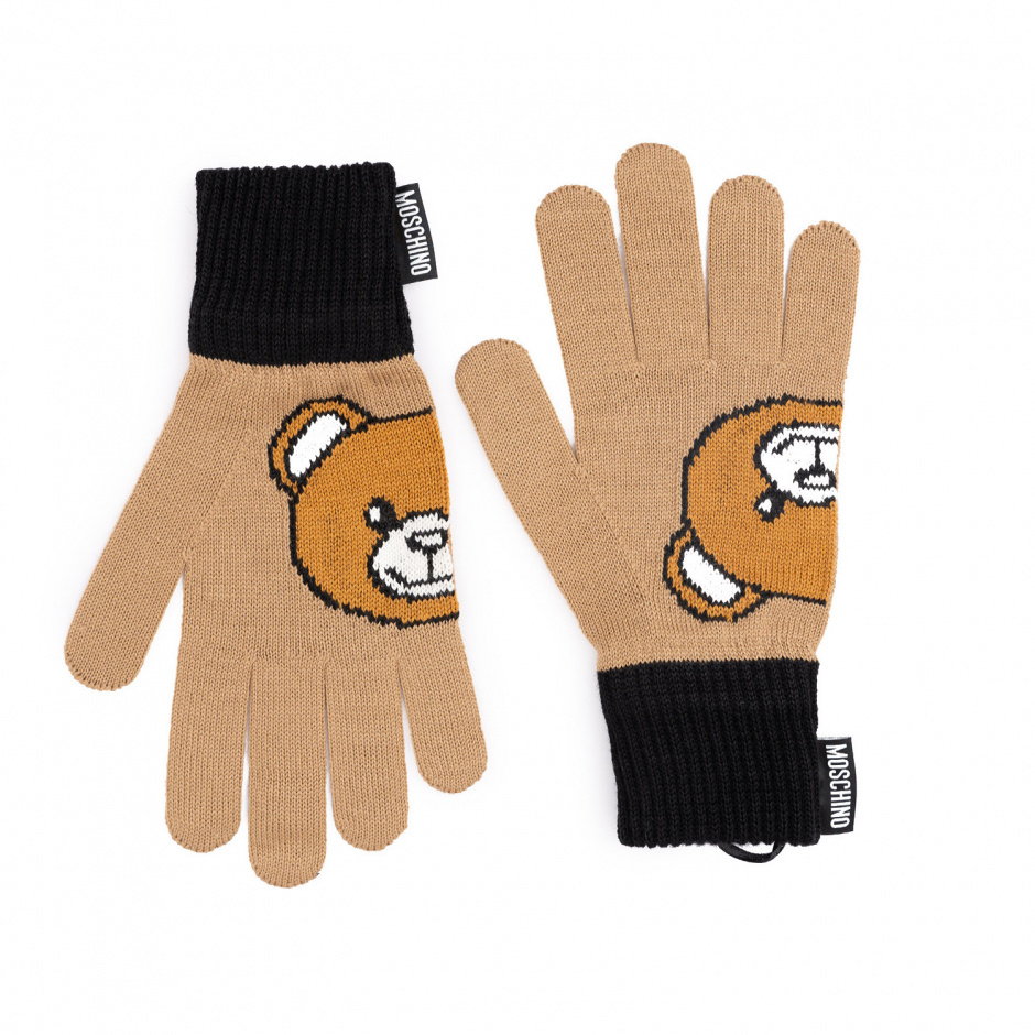 MOSCHINO Дамски бежови ръкавици - изглед 1