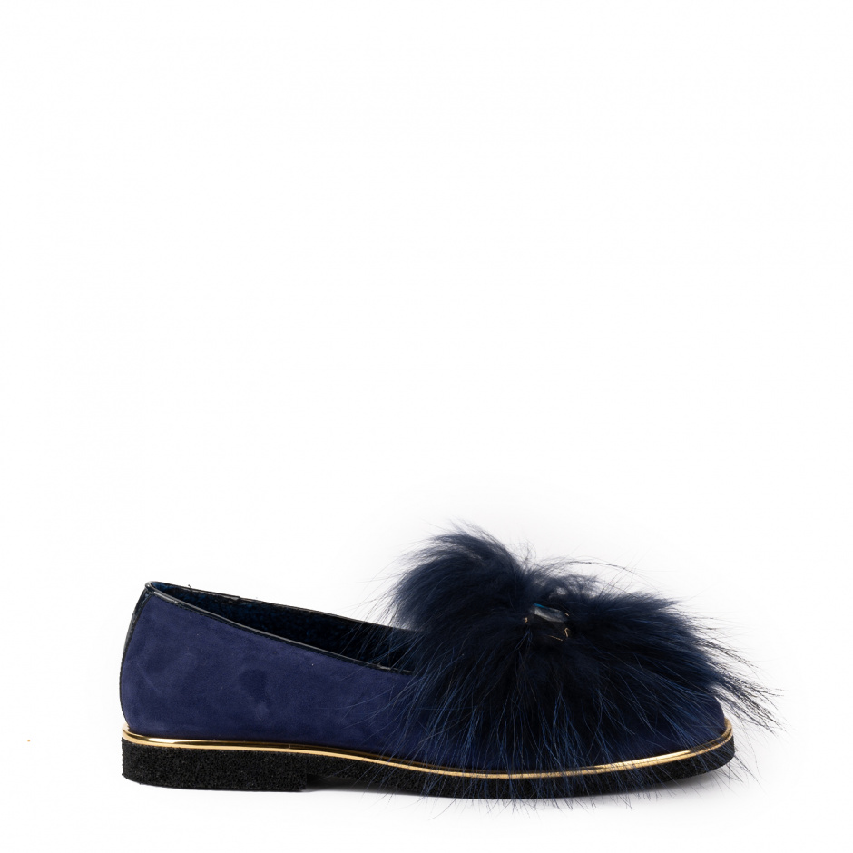 RENZONI Дамски сини обувки с косъм - изглед 1