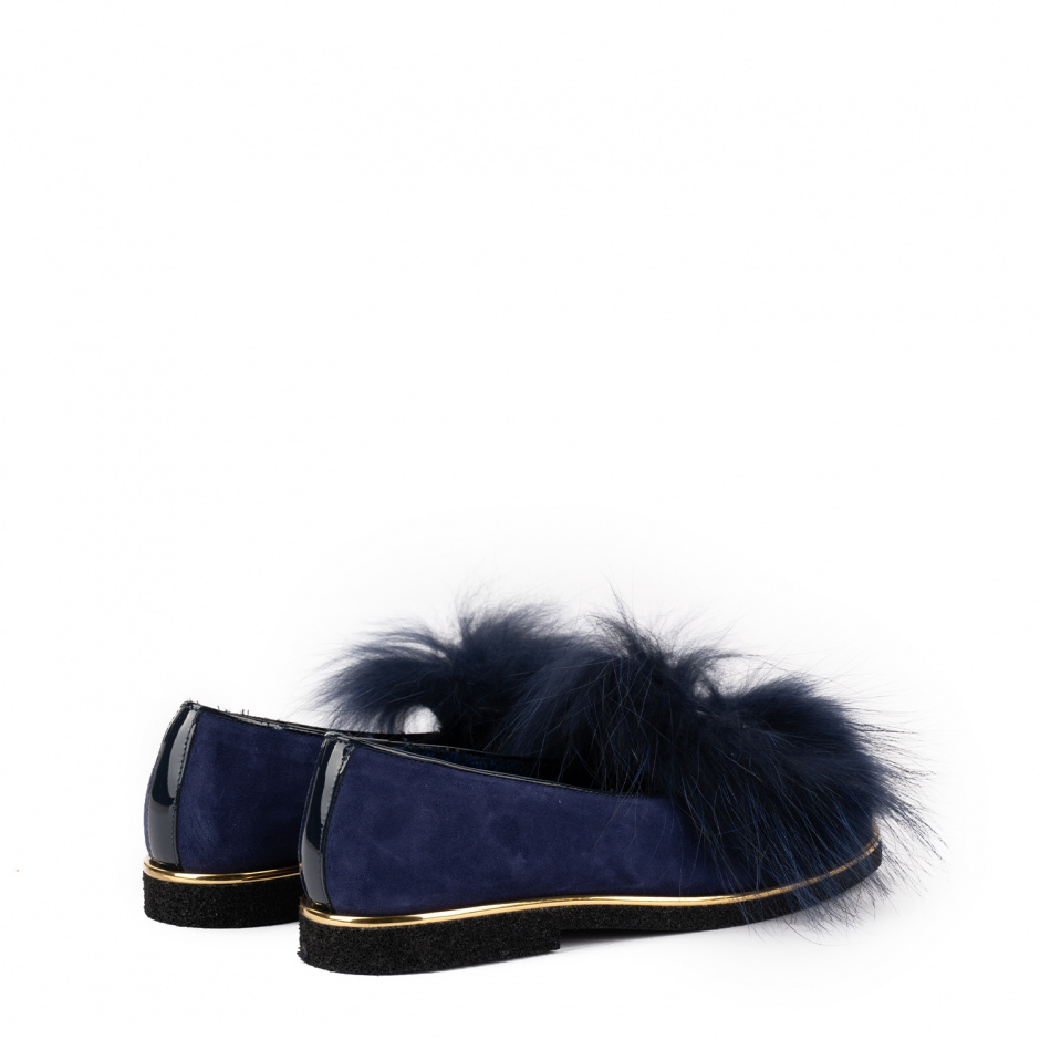 RENZONI Дамски сини обувки с косъм - изглед 3