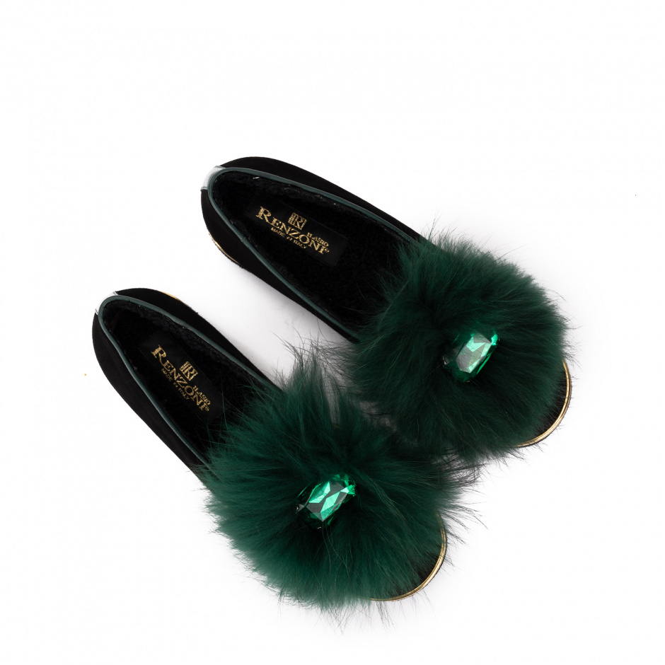 RENZONI Дамски черни обувки с косъм - изглед 3