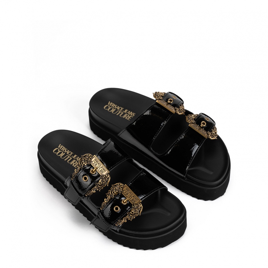 VERSACE JEANS Дамски черни чехли - изглед 2