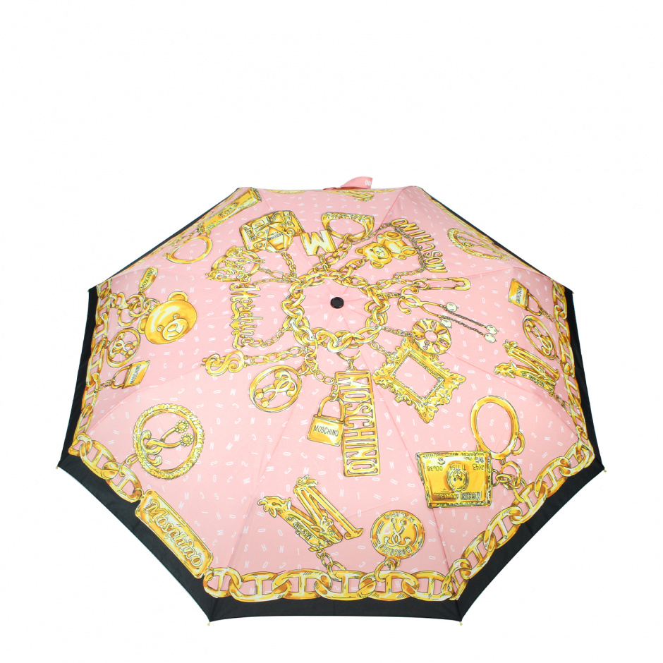 MOSCHINO Дамски розов сгъваем чадър - изглед 2