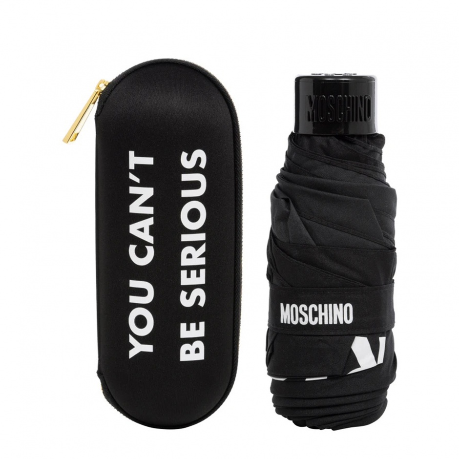 MOSCHINO Сгъваем черен чадър - изглед 2