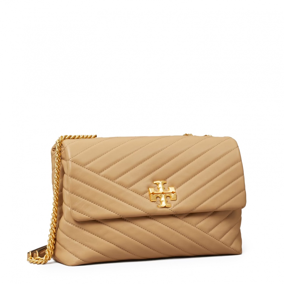 TORY BURCH Дамска бежова чанта KIRA CHEVRON - изглед 2