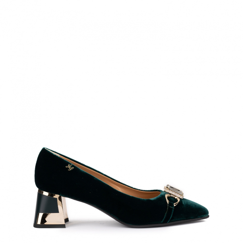 Marino Fabiani Дамски зелени обувки кадифе - изглед 1