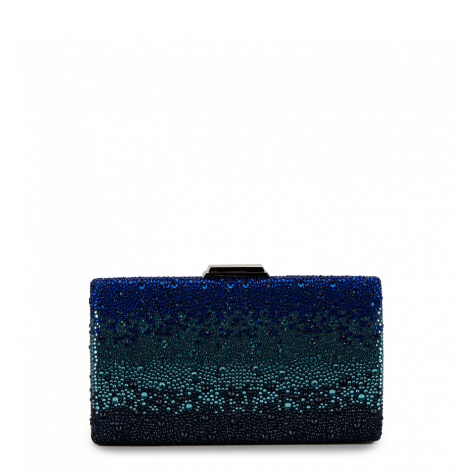 Anna Cecere Дамска синя чанта с камъни - изглед 1