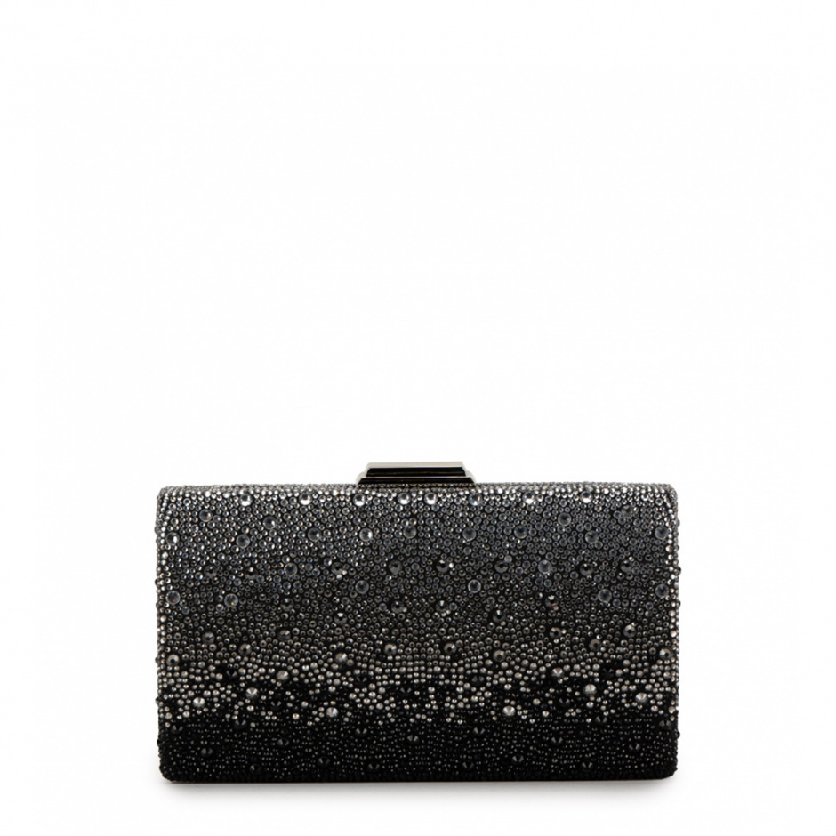 Anna Cecere Дамска черна чанта с камъни - изглед 1
