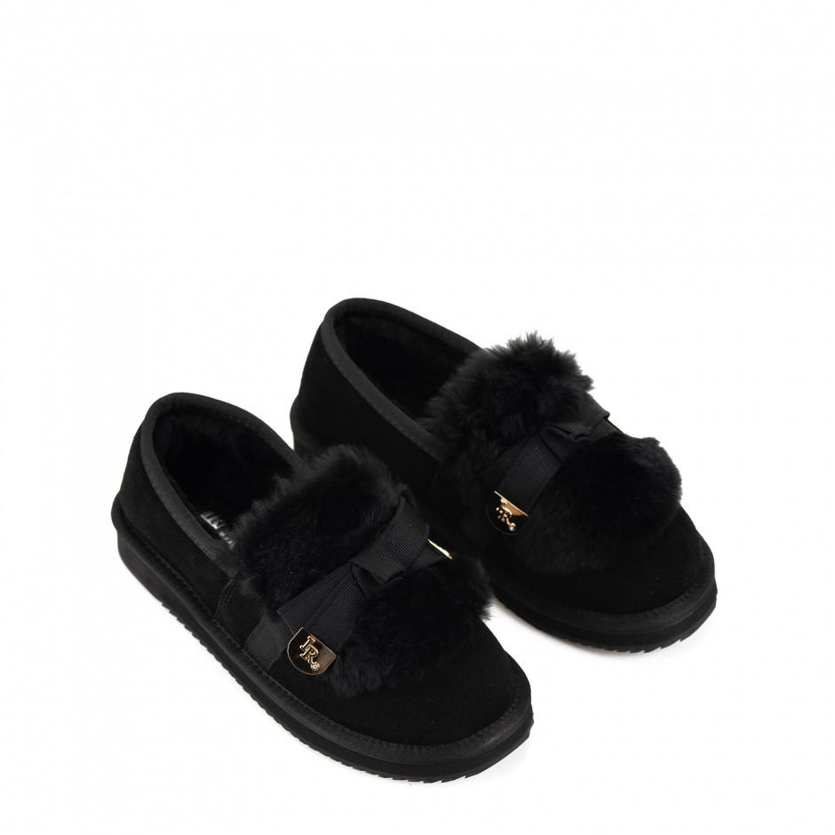 RENZONI Дамски черни обувки с вълна - изглед 2