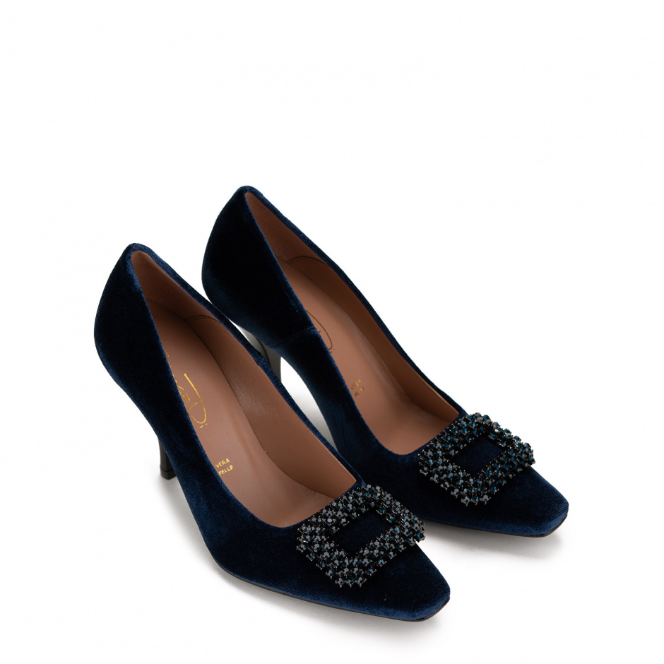 Bianca Di Дамски обувки от син кадифе - изглед 2