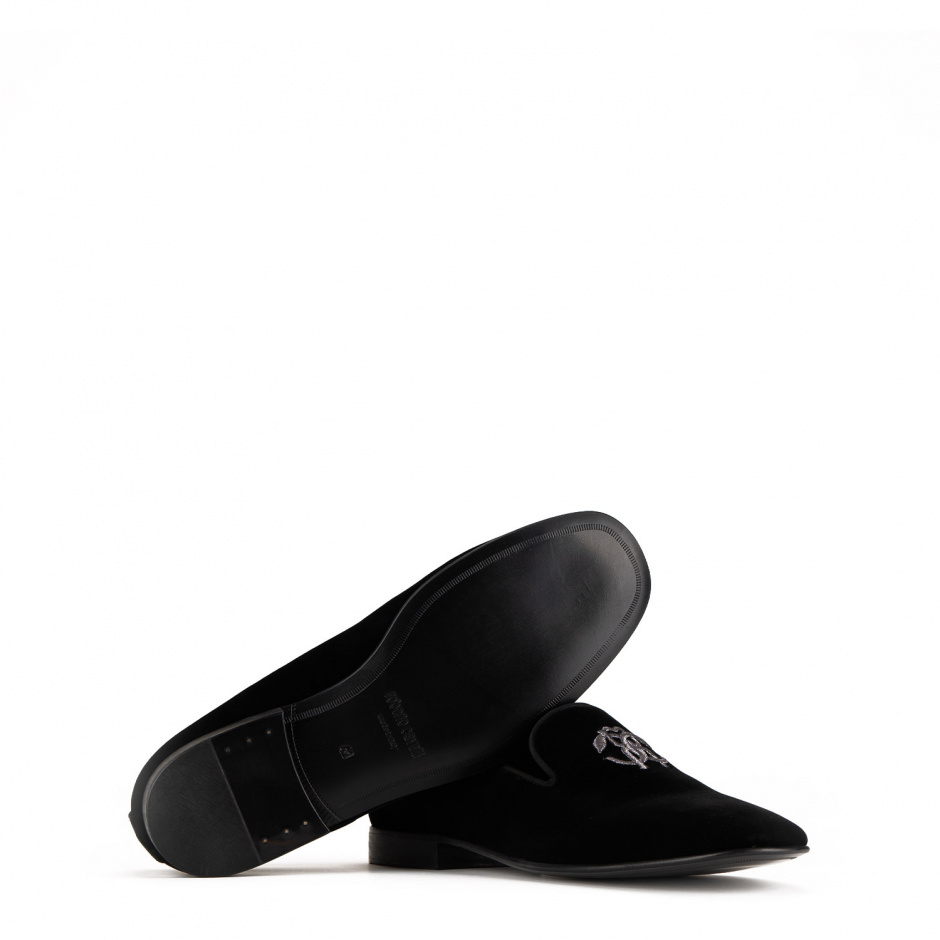Roberto Cavalli Мъжки черни обувки кадифе - изглед 3