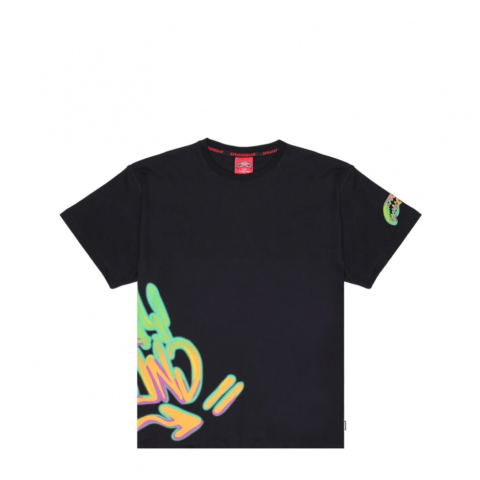 SPRAYGROUND Мъжка черна тениска с графити - изглед 1 - Pepina SPRAYGROUND Мъжка черна тениска с графити - изглед 1