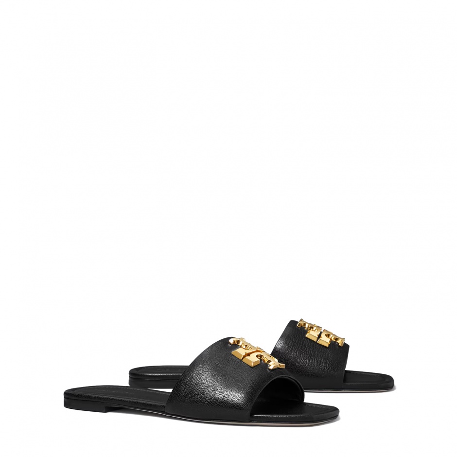TORY BURCH Дамски черни чехли Eleanor - изглед 2 - Pepina TORY BURCH Дамски черни чехли Eleanor - изглед 2