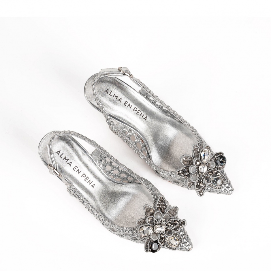 Alma En Pena Дамски сребърни обувки - изглед 4
