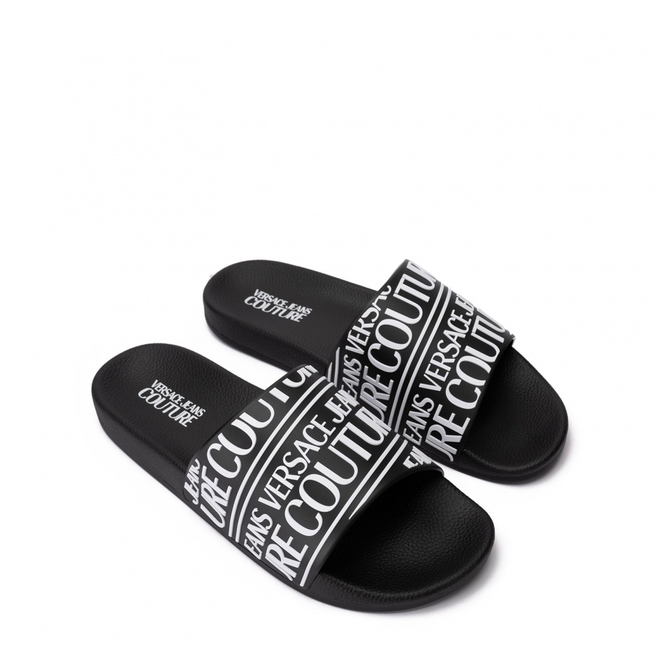 VERSACE JEANS Мъжки черни чехли - изглед 2 - Pepina VERSACE JEANS Мъжки черни чехли - изглед 2