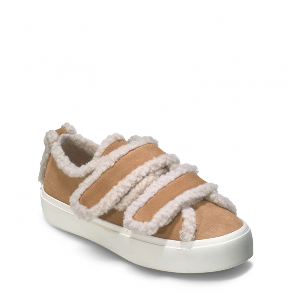 INUIKII Дамски бежови обувки Shearling Low Velcro - изглед 2 - Pepina INUIKII Дамски бежови обувки Shearling Low Velcro - изглед 2