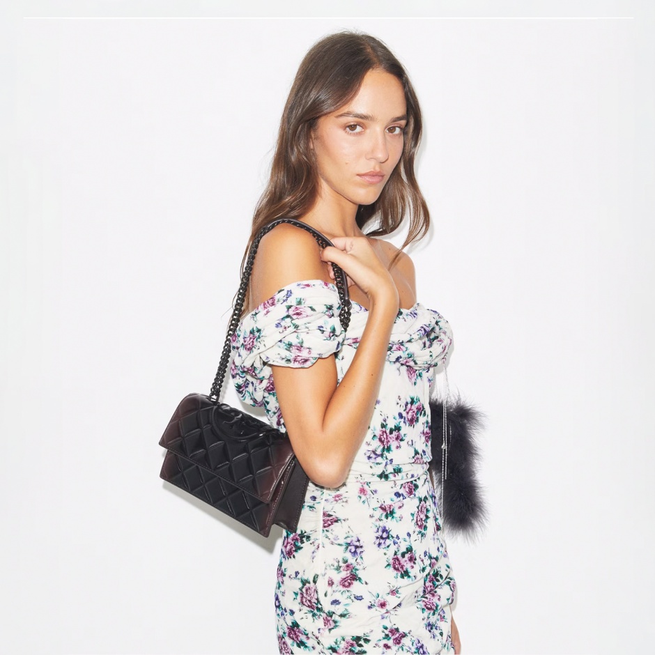 TORY BURCH Дамска чанта бордо SMALL FLEMING - изглед 3 - Pepina TORY BURCH Дамска чанта бордо SMALL FLEMING - изглед 3