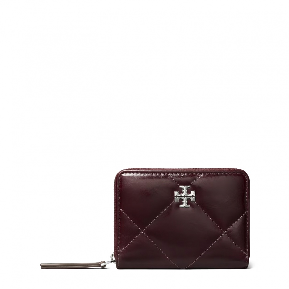TORY BURCH Дамски портфейл бордо Kira Diamond small - изглед 1 - Pepina TORY BURCH Дамски портфейл бордо Kira Diamond small - изглед 1
