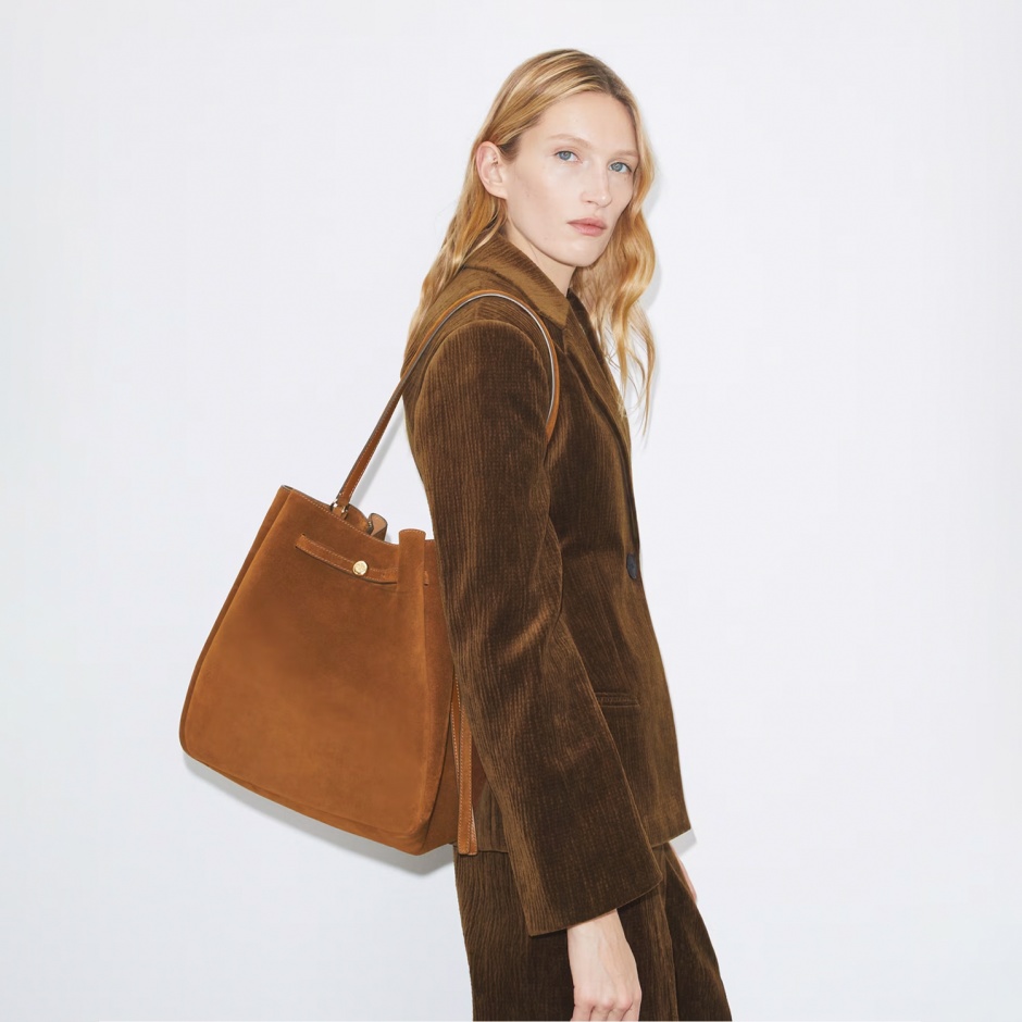 TORY BURCH Дамска кафява чанта LARGE ROMY - изглед 3 - Pepina TORY BURCH Дамска кафява чанта LARGE ROMY - изглед 3