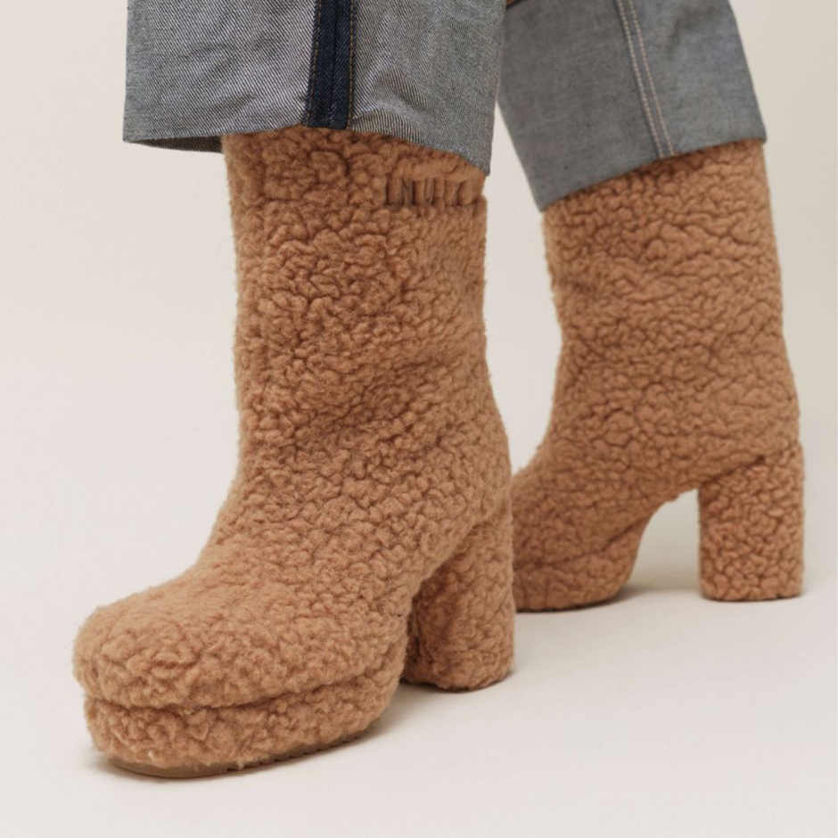 INUIKII Дамски вълнени ботуши Curly High Heel - изглед 3 - Pepina INUIKII Дамски вълнени ботуши Curly High Heel - изглед 3