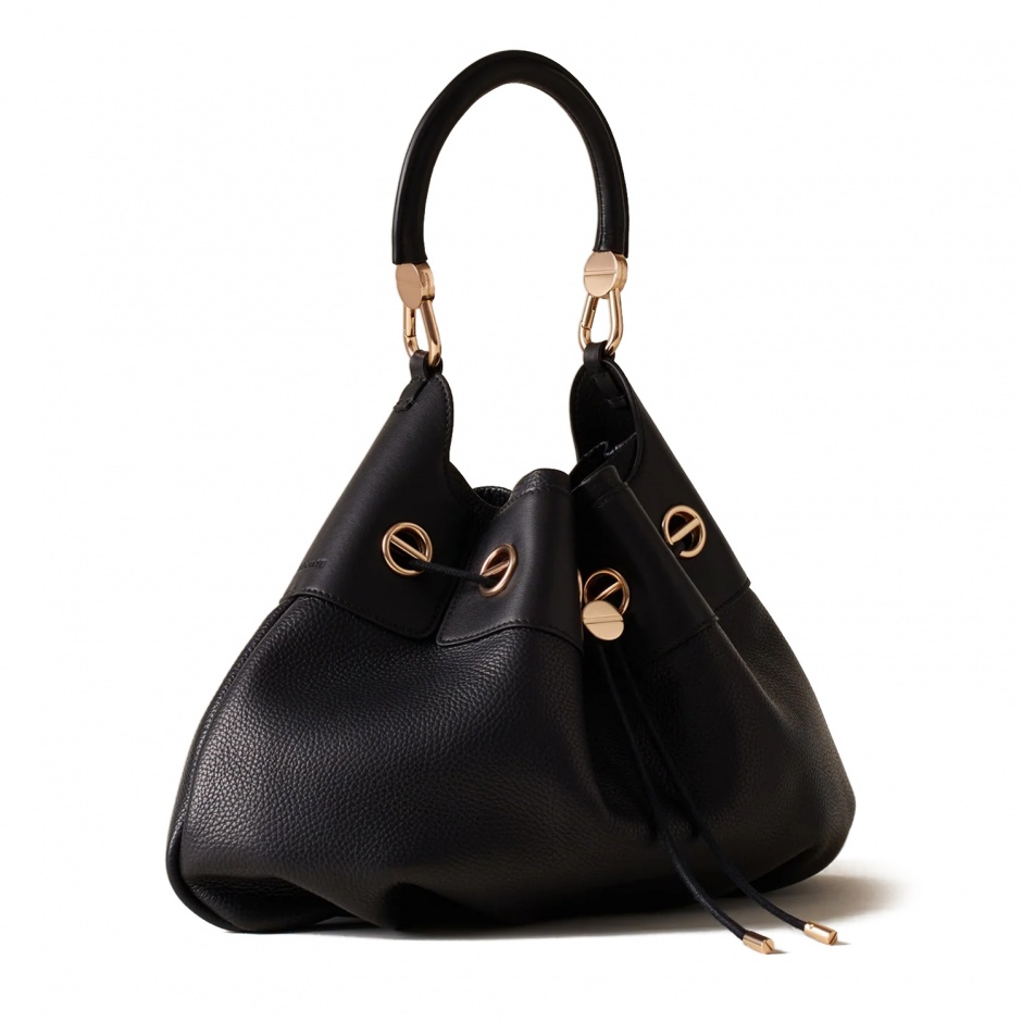 BORBONESE Дамска черна чанта Collier Hobo Bag - изглед 2 - Pepina BORBONESE Дамска черна чанта Collier Hobo Bag - изглед 2