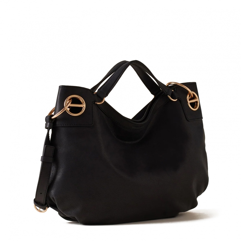 BORBONESE Дамска черна чанта London Hobo Bag - изглед 2 - Pepina BORBONESE Дамска черна чанта London Hobo Bag - изглед 2
