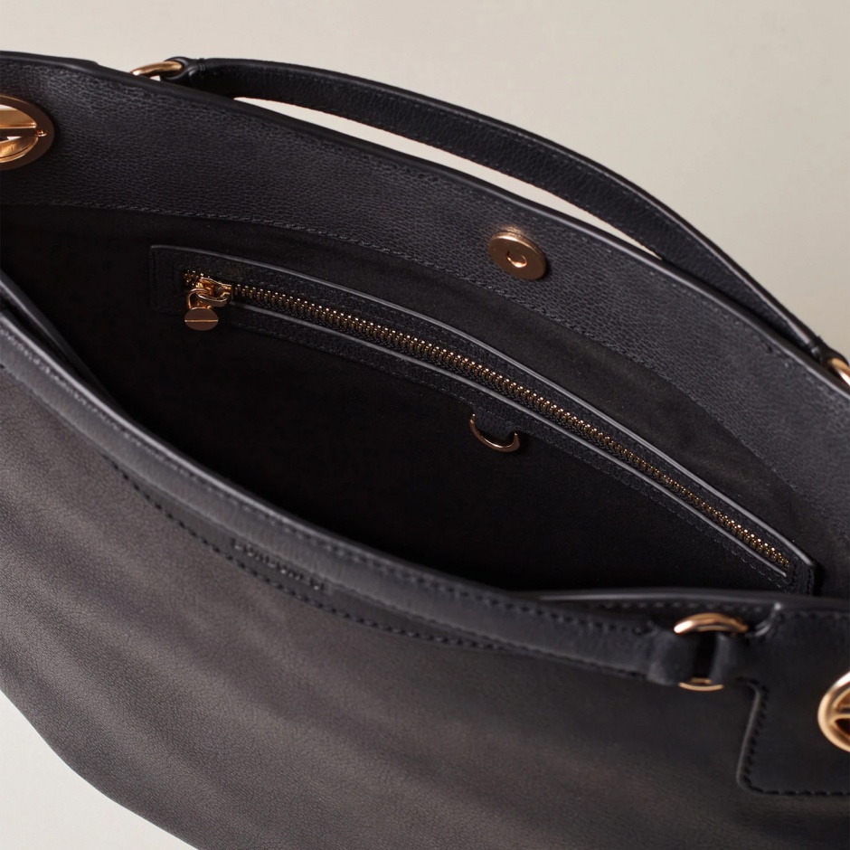 BORBONESE Дамска черна чанта London Hobo Bag - изглед 3 - Pepina BORBONESE Дамска черна чанта London Hobo Bag - изглед 3