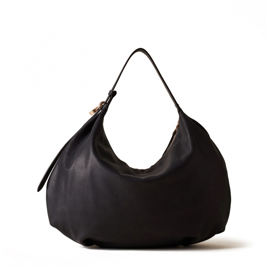 BORBONESE Дамска черна чанта Prive Hobo Bag - изглед 3 - Pepina BORBONESE Дамска черна чанта Prive Hobo Bag - изглед 3