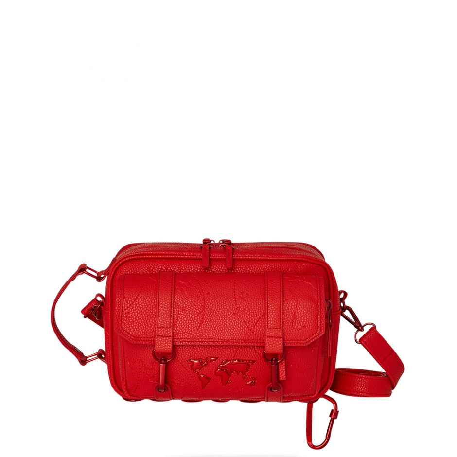 SPRAYGROUND Чанта JAMES GLOBAL RED - изглед 1