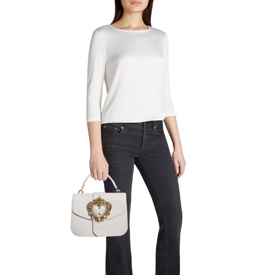 BRACCIALINI Дамска сива чанта с капак - изглед 3
