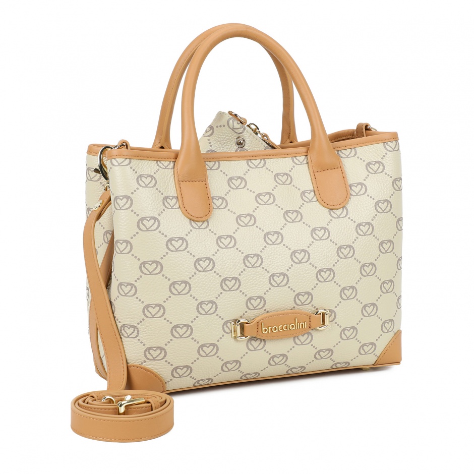 BRACCIALINI Дамска бежова чанта Monogram - изглед 2 - Pepina BRACCIALINI Дамска бежова чанта Monogram - изглед 2