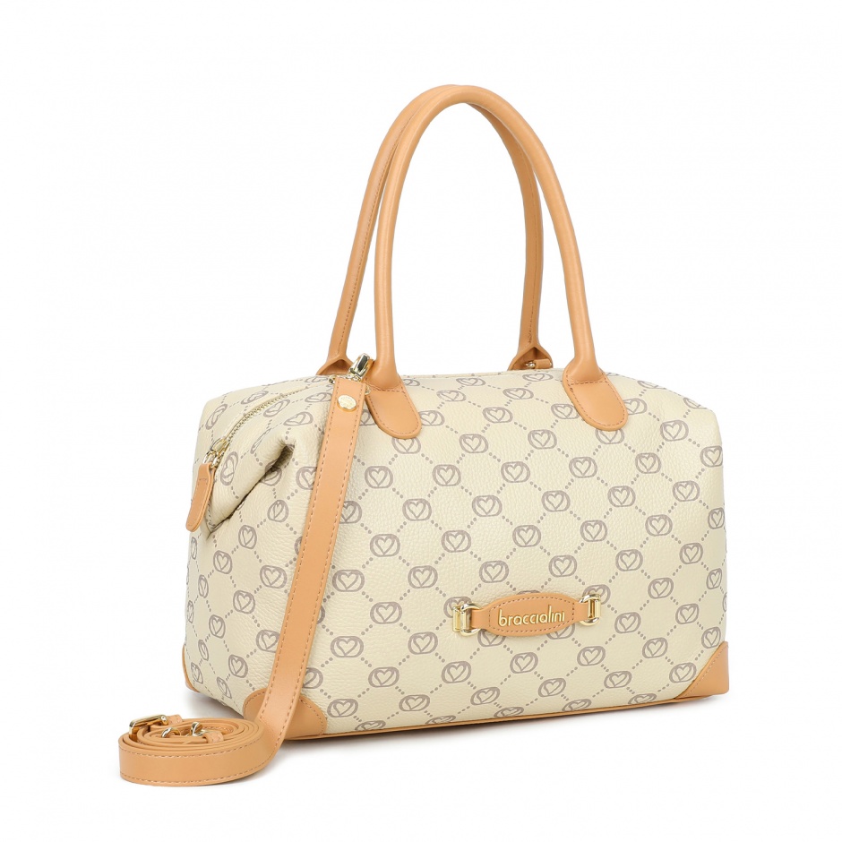 BRACCIALINI Дамска бежова чанта Monogram - изглед 2 - Pepina BRACCIALINI Дамска бежова чанта Monogram - изглед 2