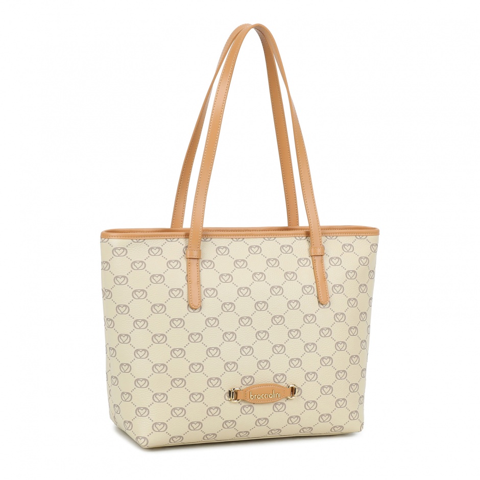 BRACCIALINI Дамска бежова чанта Monogram - изглед 2 - Pepina BRACCIALINI Дамска бежова чанта Monogram - изглед 2