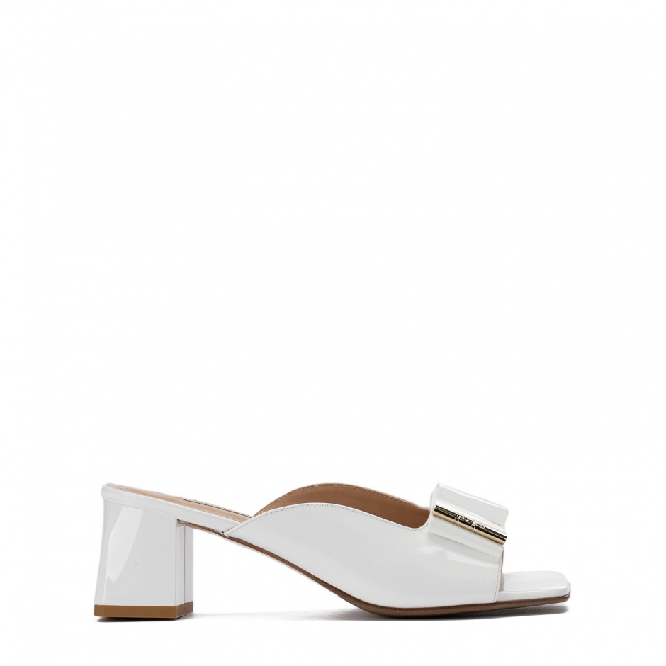 MARINO FABIANI Дамски бели чехли лак - изглед 1