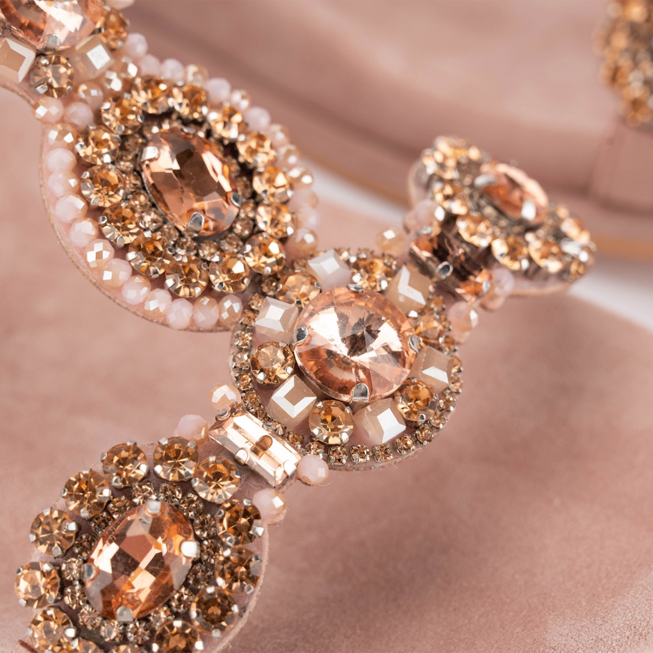 ALMA EN PENA Дамски розови сандали с кристали - изглед 4