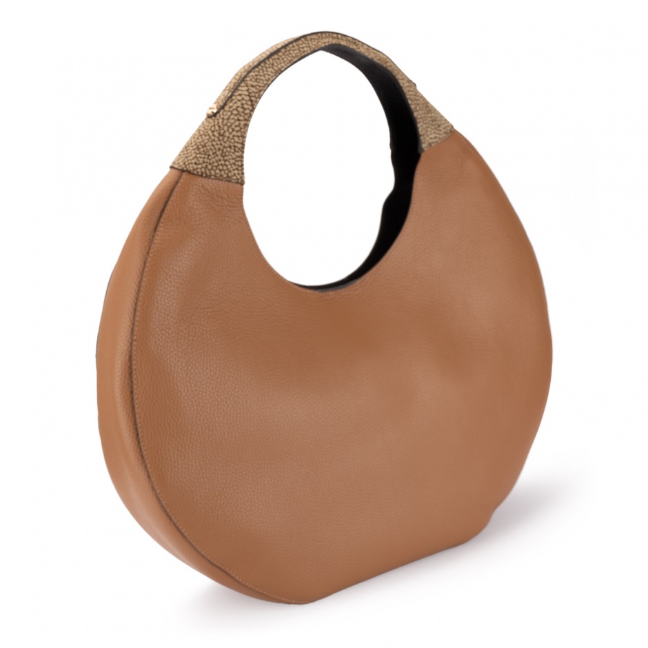 BORBONESE Дамска кафява чанта Full Moon Hobo Large - изглед 2 - Pepina BORBONESE Дамска кафява чанта Full Moon Hobo Large - изглед 2