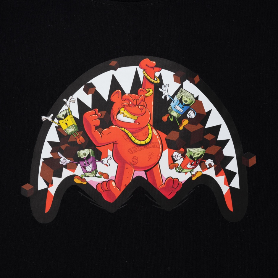 SPRAYGROUND Детска черна тениска с принт - изглед 2 - Pepina SPRAYGROUND Детска черна тениска с принт - изглед 2