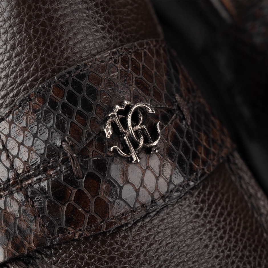 ROBERTO CAVALLI Мъжки кафяви мокасини - изглед 4