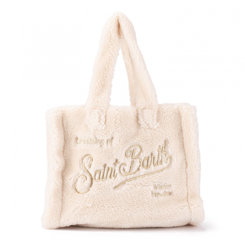SAINT BARTH Дамска бяла чанта Colette Teddy - изглед 1