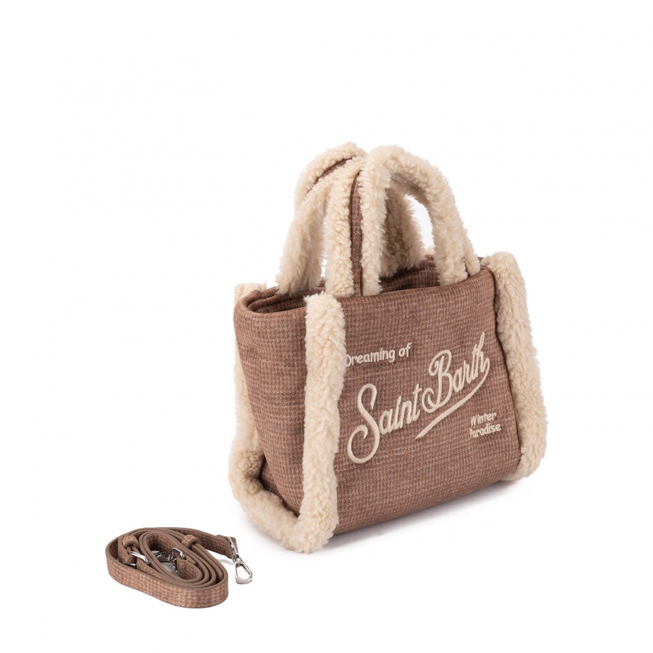 SAINT BARTH Дамска кафява чанта Vanity mini shearling - изглед 2 - Pepina SAINT BARTH Дамска кафява чанта Vanity mini shearling - изглед 2