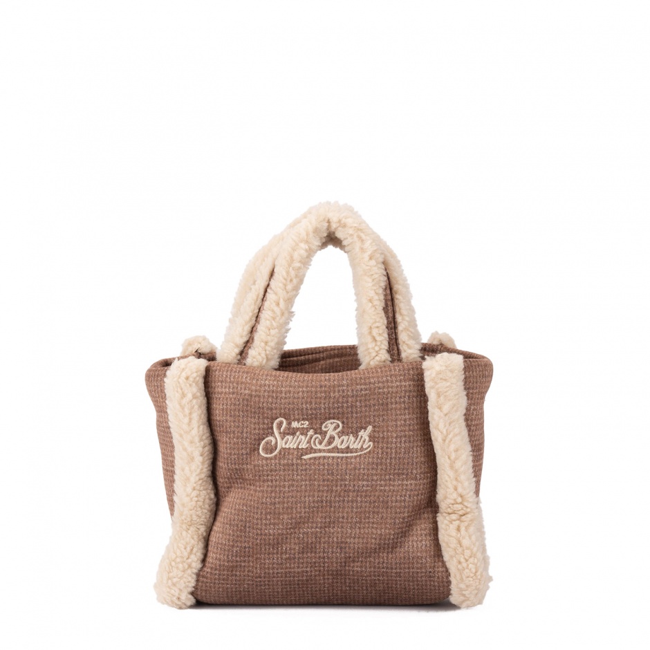 SAINT BARTH Дамска кафява чанта Vanity mini shearling - изглед 3 - Pepina SAINT BARTH Дамска кафява чанта Vanity mini shearling - изглед 3