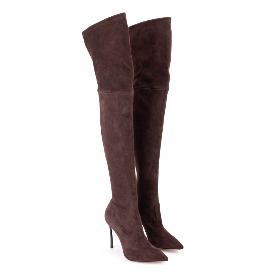 CASADEI Дамски кафяви чизми с ток 
