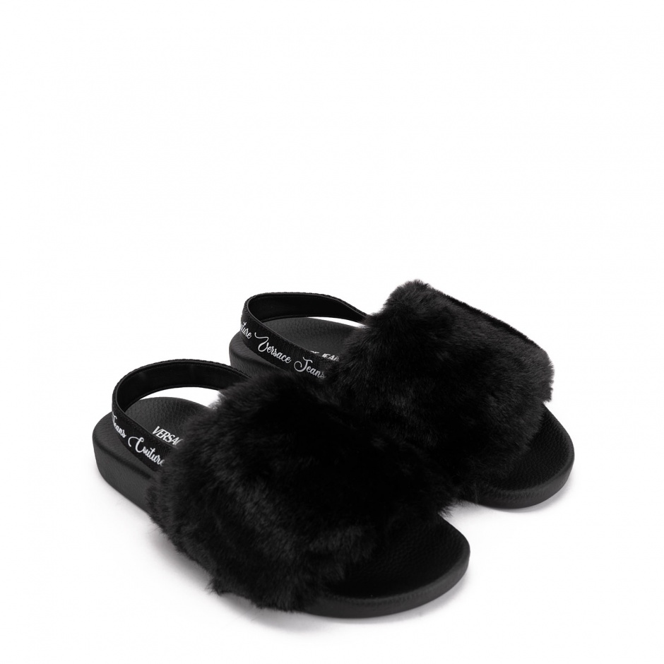 VERSACE JEANS Дамски чехли с косъм - изглед 2