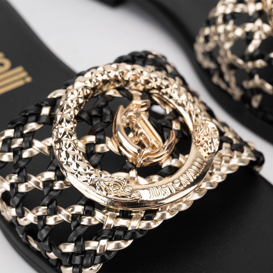 JUST CAVALLI Дамски черни чехли - изглед 4 - Pepina JUST CAVALLI Дамски черни чехли - изглед 4