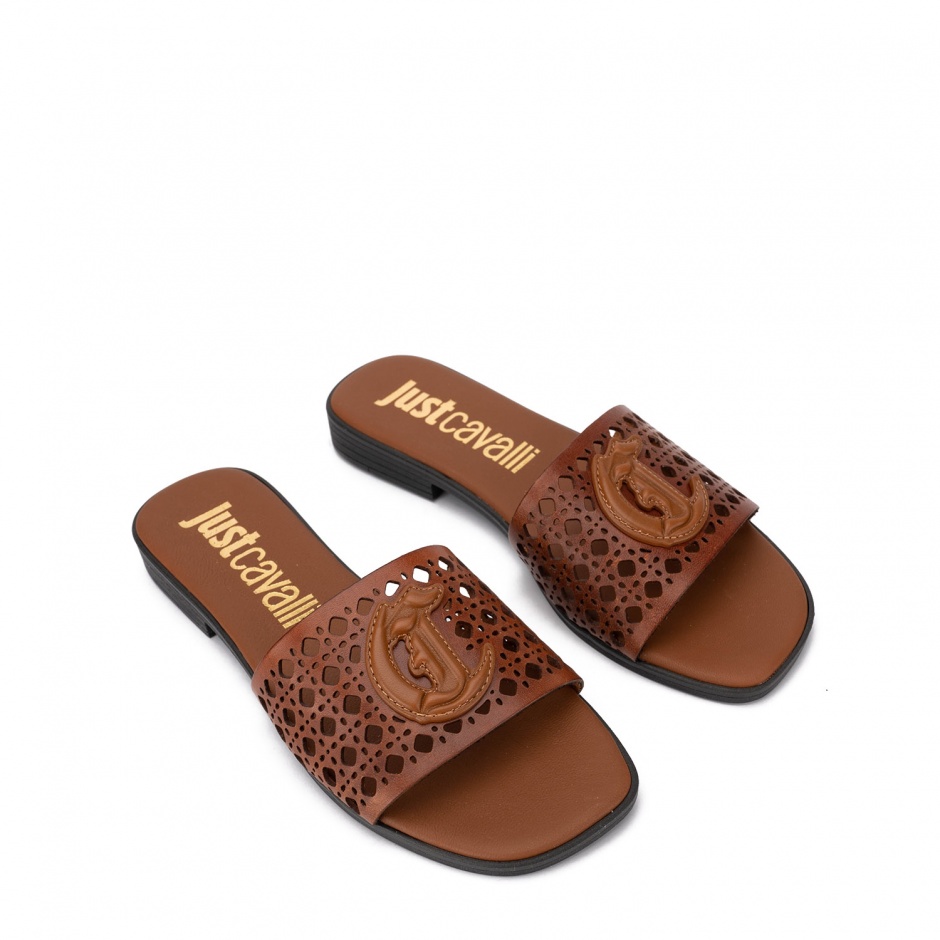JUST CAVALLI Дамски кафяви чехли - изглед 2 - Pepina JUST CAVALLI Дамски кафяви чехли - изглед 2