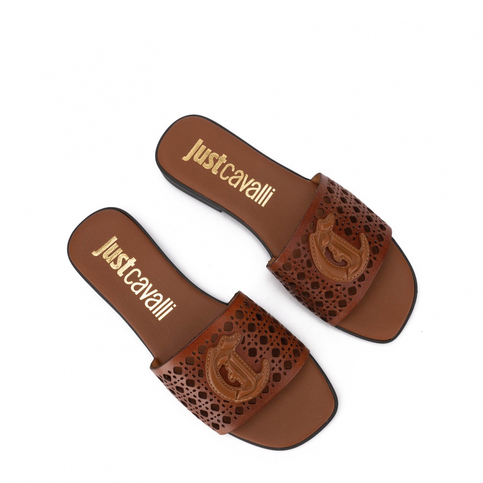 JUST CAVALLI Дамски кафяви чехли - изглед 3 - Pepina JUST CAVALLI Дамски кафяви чехли - изглед 3
