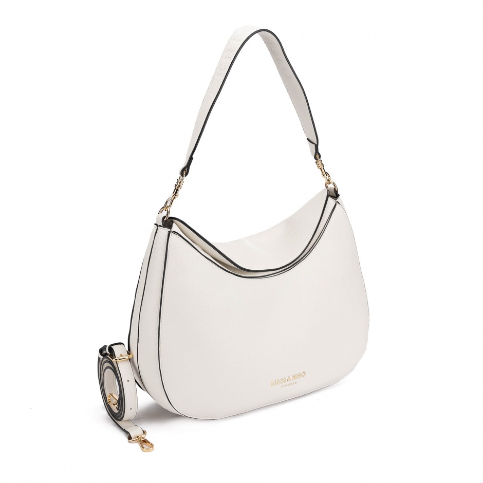 ERMANNO FIRENZE Дамска бяла чанта Hobo Tiffany Large - изглед 2 - Pepina ERMANNO FIRENZE Дамска бяла чанта Hobo Tiffany Large - изглед 2