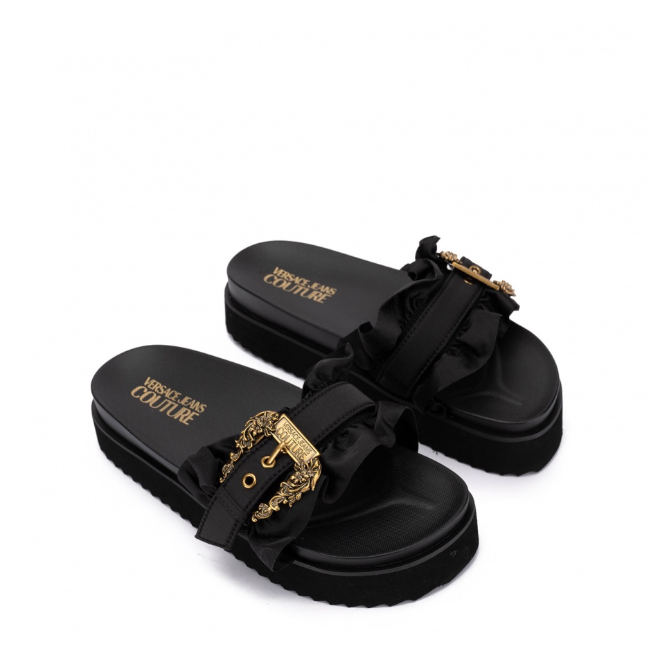 VERSACE JEANS Дамски черни чехли с платформа - изглед 2 - Pepina VERSACE JEANS Дамски черни чехли с платформа - изглед 2