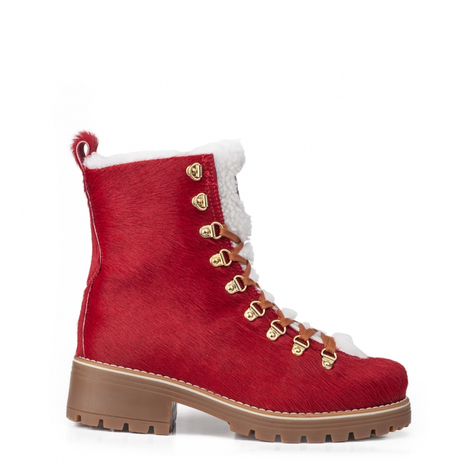 NEW ITALIA SHOES Дамски червени боти с косъм Brenda - изглед 1 - Pepina NEW ITALIA SHOES Дамски червени боти с косъм Brenda - изглед 1
