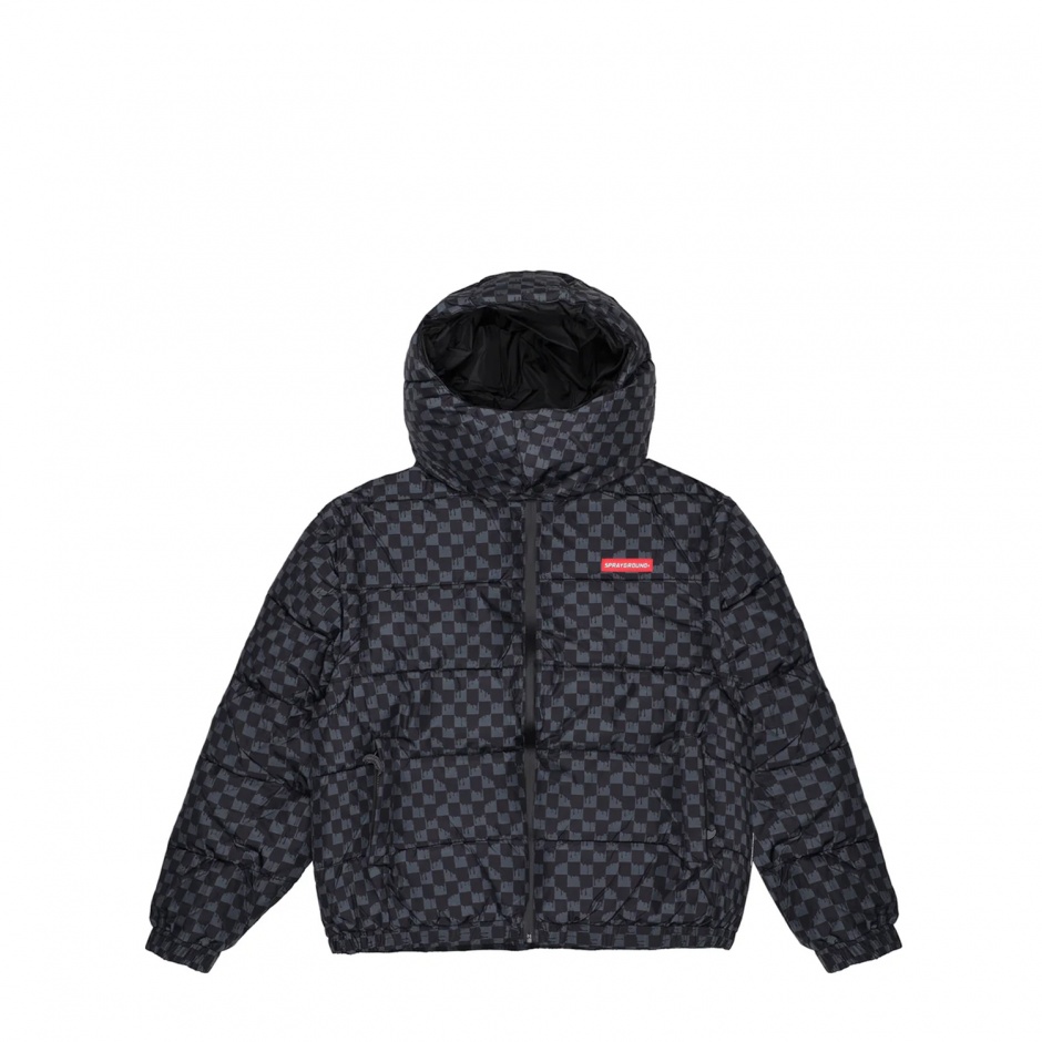 SPRAYGROUND Мъжко сиво яке две в едно Drip Check - изглед 1 - Pepina SPRAYGROUND Мъжко сиво яке две в едно Drip Check - изглед 1