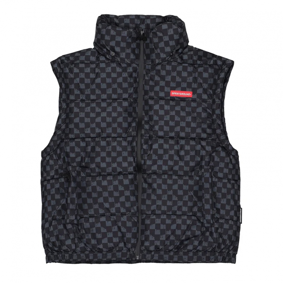 SPRAYGROUND Мъжко сиво яке две в едно Drip Check - изглед 2 - Pepina SPRAYGROUND Мъжко сиво яке две в едно Drip Check - изглед 2